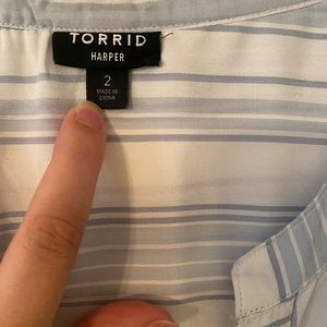 Women’s blue & white striped shirt